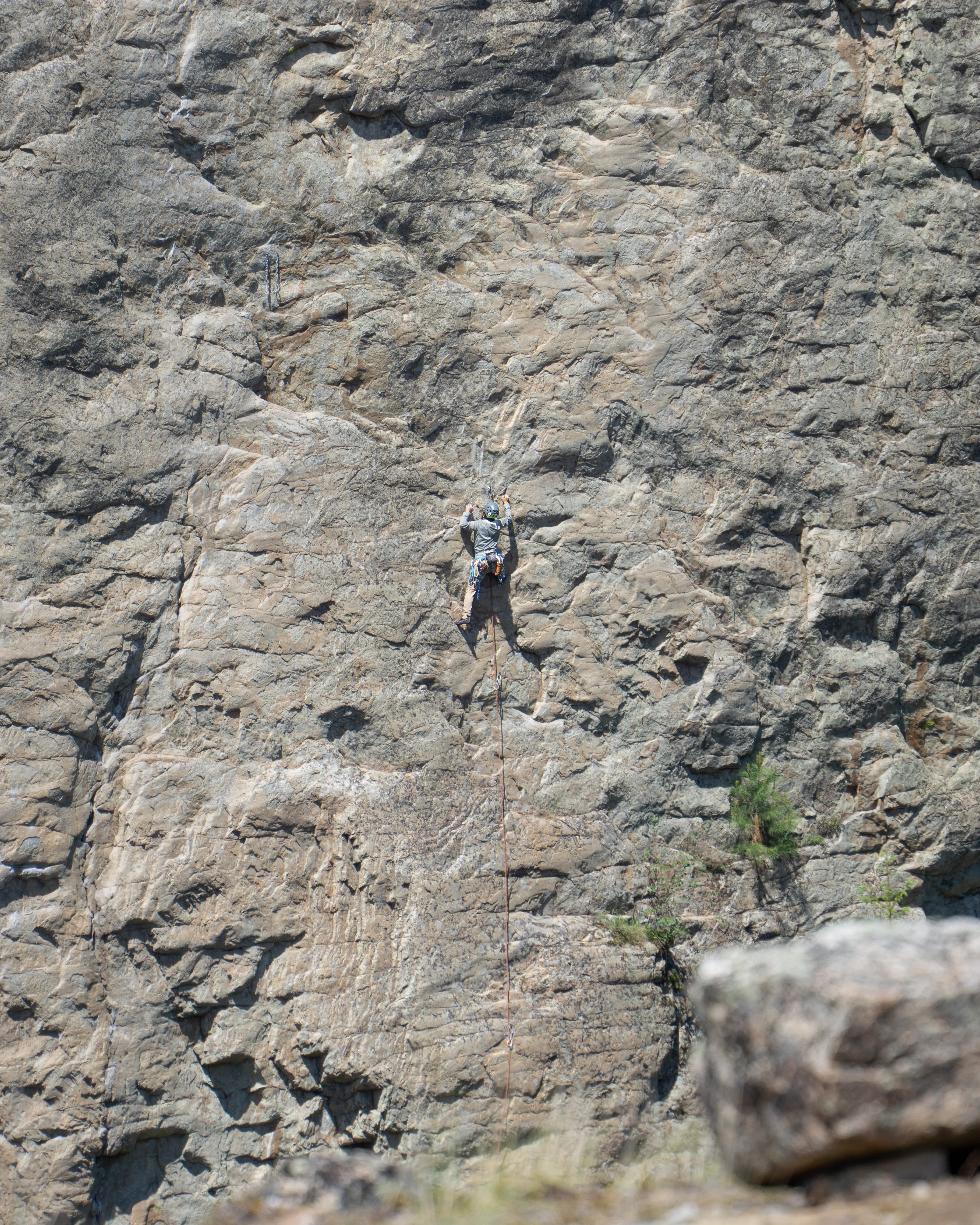 Billy climbing at the Fortress.